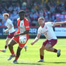 Action from South Shields' defeat at Kiddersminster Harriers (photo Kevin Wilson)