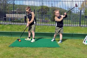 Back to South Shields North Marine Park earlier this year, with brother's Alfie Best, 6 and William Best, 4, lining up a putt.