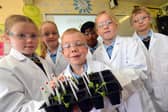 Children from St Aloysius Primary School who took part in the rocket seed experiment 10 years aho.