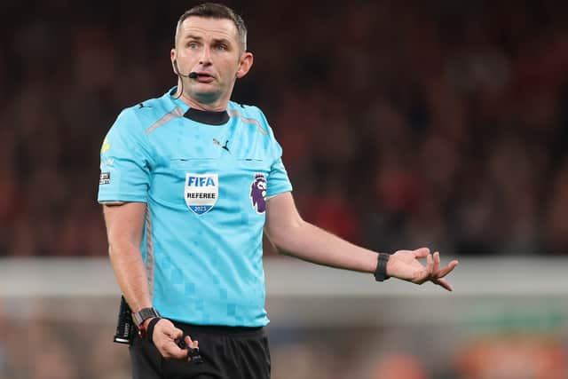 Michael Oliver refereeing in the Premier League.