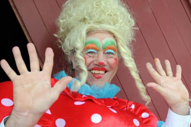 Bob Stott dressed as his iconic pantomime character, Dame Dotty.