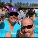 Team Combat members, l-r, Catherine Coutts, Michelle Quinn, Beth Thompson, Chris Cozier and Lisa Paulson at a Relay for Life.