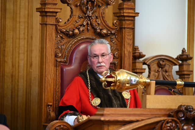 New Mayor of South Tyneside Cllr Stan Wildhirt Chairing Annual Full Council Meeting