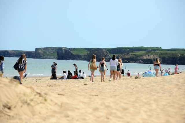 The great weather continues brought hundreds of people to Sandhaven Beach.