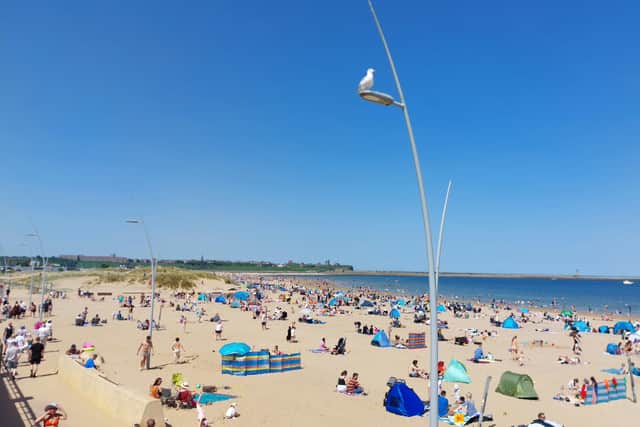 Sandhaven beach was packed with sunseekers this bank holiday weekend.