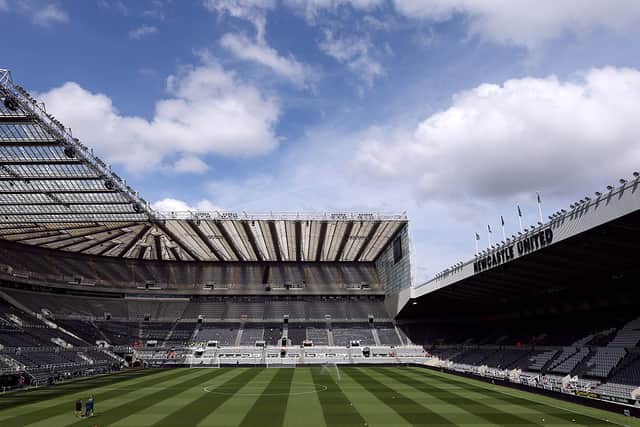 General view inside the stadium prior to the Premier League match between Newcastle United and Brighton & Hove Albion at St James' Park on May 02, 2026 in Newcastle upon Tyne, England. (Photo by Stu Forster/Getty Images)