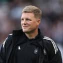 Eddie Howe, Manager of Newcastle United, looks on prior to the Premier League match between Newcastle United and West Ham United at St James' Park on May 17, 2026 in Newcastle upon Tyne, England. (Photo by Ian MacNicol/Getty Images)