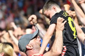 Sunderland fans celebrate as Europa League football is secured.