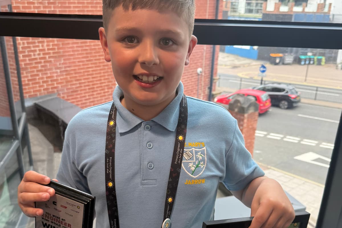 Jarrow schoolboy wins national competition with his design for a sign ...