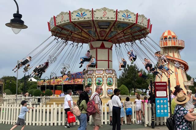 The chairoplanes in the fairground