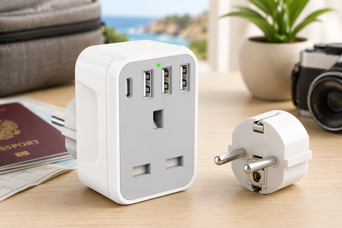 This £8 European travel adapter can charge five devices from one hotel ...