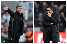 Newcastle United head coach Eddie Howe and Aston Villa’s Unai Emery. 