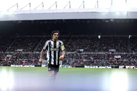 Sandro Tonali of Newcastle United walks to take a corner during the Premier League match between Newcastle United and Everton at St James' Park on February 28, 2026 in Newcastle upon Tyne, England. (Photo by George Wood/Getty Images)