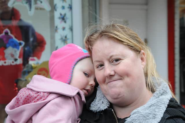 Doreen Pearson and daughter Daisy stopped to chat while they were out shopping.