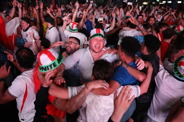 England fans celebrate a wonderful World Cup victory. (Photo by Alishia Abodunde/Getty Images)