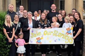 Kate Osborne, MP for Jarrow and Gateshead East, with campaigners from the Save Our Stanley's group.