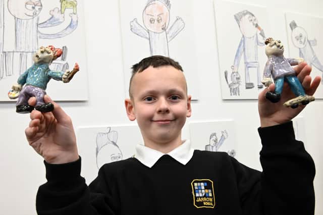 Jack, a Year 8 pupil at Jarrow School, had created artwork for a digital postcard as part of Jarrow's UK Town of Culture 2028 bid.
