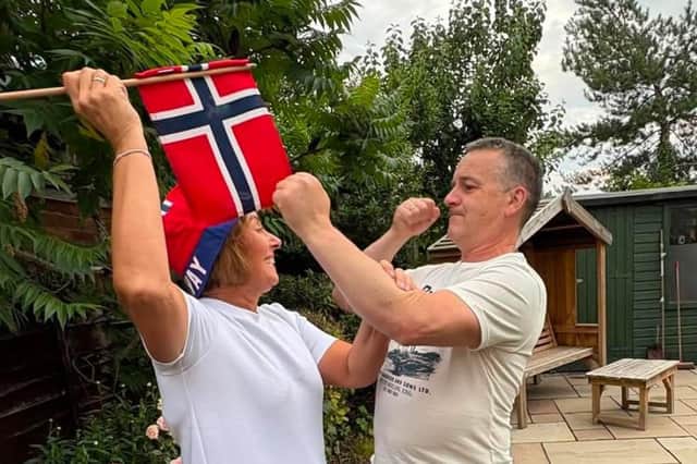 Hanne Forfod Pinkney and her South Shields-born husband Derek can't wait for England's World Cup quarter final with Norway.