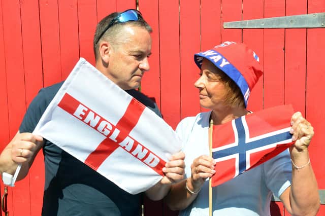 Derek Pinkney from South Shields and his Norwegian wife Hanne.