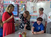 Kate Osborne MP (right) with Georgia Gould MP (middle), the Schools Minister, during a visit to Jarrow School.