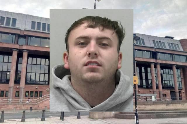 Garage boss George Charlton, 22, who has been jailed for 31 months at Newcastle Crown Court after he seriously injured an e-bike rider in a hit-and-run smash then blamed one of his customers.