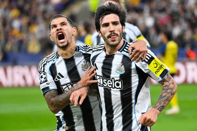 Bruno Guimaraes (left) and Sandro Tonali.