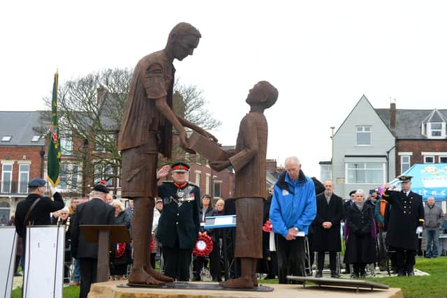 The new Second World War memorial will be placed next to the existing Len Gibson statue, in South Shields' North Marine Park.