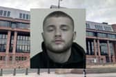 Caydon Sean, 23, who has been jailed for four years and nine months at Newcastle Crown Court after he struck a man with a machete in South Shields, South Tyneside, leaving him fearing for his life.