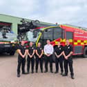 Firefighters Josh Evans; Alix Peoples; Lily Jackson; Tony Fatkin, Fire Service Manager and firefighters Amy Ramsey and Kevin Morland.