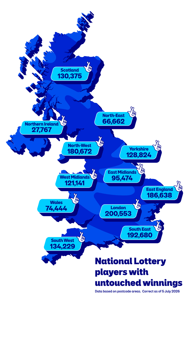 People from all across the UK have unspent winnings