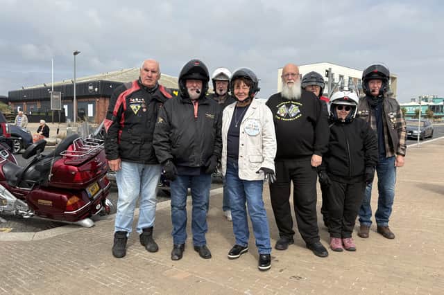 Stef with members of Border Wings, who organised her birthday ride out.
