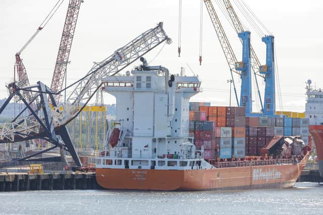 An investigation is underway after a ship collided with a crane at the Port of Tyne on Sunday afternoon (July 19).