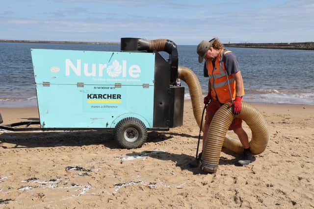 Specialist equipment has been brought in to help clean up Littlehaven Beach, in South Shields.