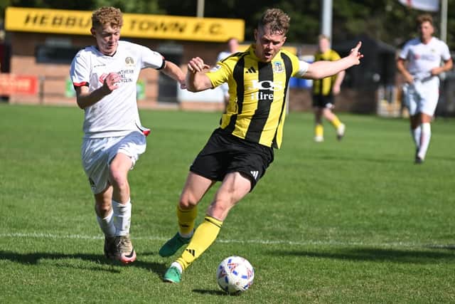 Action from West Auckland Town's pre-season friendly win at Hebburn Town (photo Tyler Lopes)