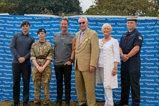 The Mayor and Mayoress with Chesney Hawkes.