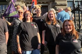 Save Our Stanley's campaigners outside of South Shields Town Hall ahead of the full council meeting on Thursday, July 30.