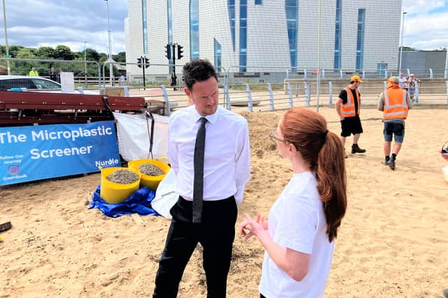 Stephen Morgan MP visited Littlehaven Beach on August 10.
