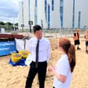 Defra minister Stephen Morgan MP visited Littlehaven Beach on August 10.