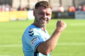 South Shields striker Paul Blackett (photo Kevin Wilson)