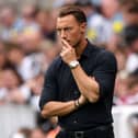Matthias Jaissle, Manager of Newcastle United looks on during the pre-season friendly match between Newcastle United and Strasbourg at St James' Park on August 16, 2026 in Newcastle upon Tyne, England. (Photo by Stu Forster/Getty Images)