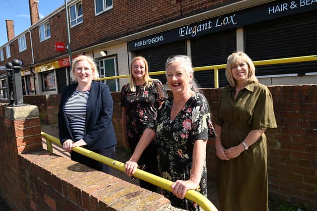 Left to right: South Shields MP Emma Lewell, Deputy Leader of South Tyneside Council, Councillor Susan Sybenga, Pride in Place Neighbourhood Board for Biddick Hall Chair Tracey Stephenson and Vice Chair Claire Finlay.