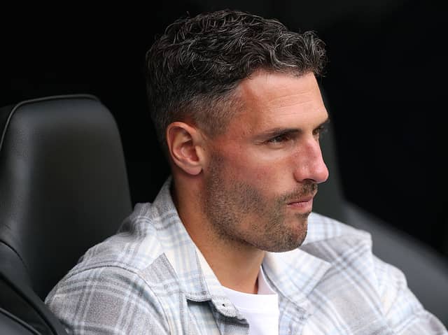 Newcastle player Fabian Schar looks on during the pre-season friendly match between Newcastle United and Bayer 04 Leverkusen at St James' Park on August 15, 2026 in Newcastle upon Tyne, England. (Photo by Stu Forster/Getty Images)