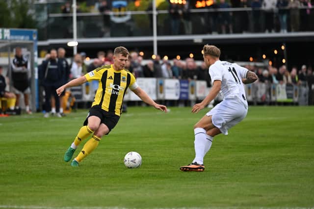 Hebburn Town captain Aidan Heywood in action in his side's 1-0 win against Worksop Town (photo Tyler Lopes)