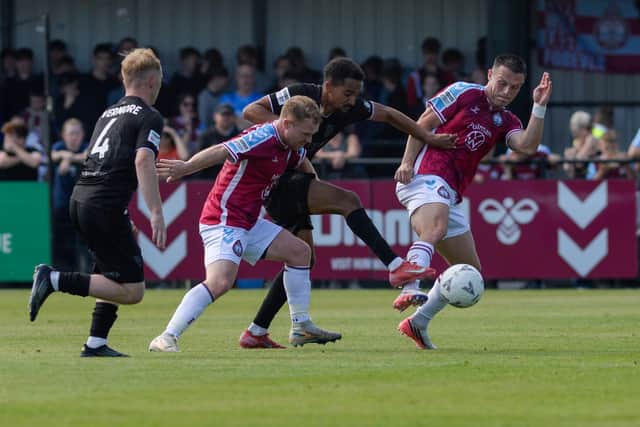 Action from South Shields v Merthyr Town (photo Daniel Dutton)