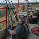 Phil and Stacey Sayers, from Jarrow, have taken on a 70mph zip line just months after Stacey was given the all-clear for breast cancer.