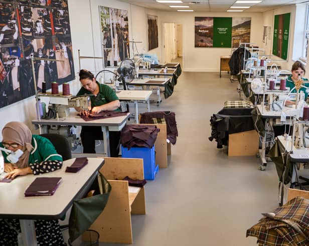 Barbour is recruiting around 40 new machinists as it looks to increase the production lines at its South Tyneside factory following "unprecedented global demand".