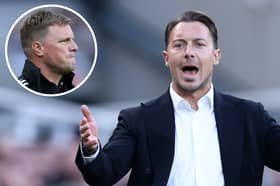 Matthias Jaissle and (inset) former Newcastle United manager Eddie Howe.