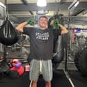 Alfie Parkin of 38 Fitness Jarrow after completing a stint on the punching bags as part of their one million punch challenge.