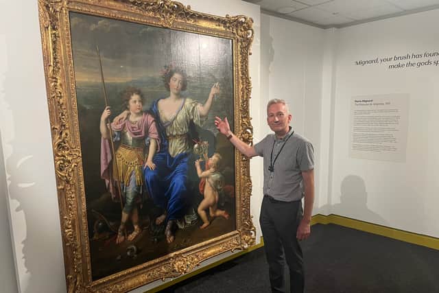 Geoff Woodward, manager of South Shields Museum & Art Gallery, and The Marquise de Seignelay by Pierre Mignard.