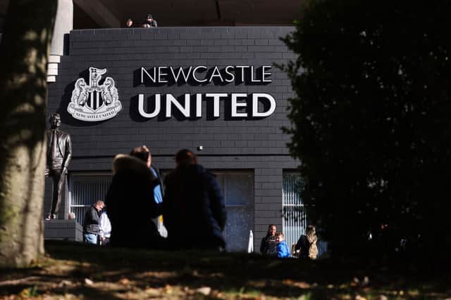 General view as fans gather outside the stadium prior to the Premier League match between Newcastle United FC and Manchester City FC at St James' Park on September 28, 2024 in Newcastle upon Tyne, England. (Photo by Matt McNulty/Getty Images)